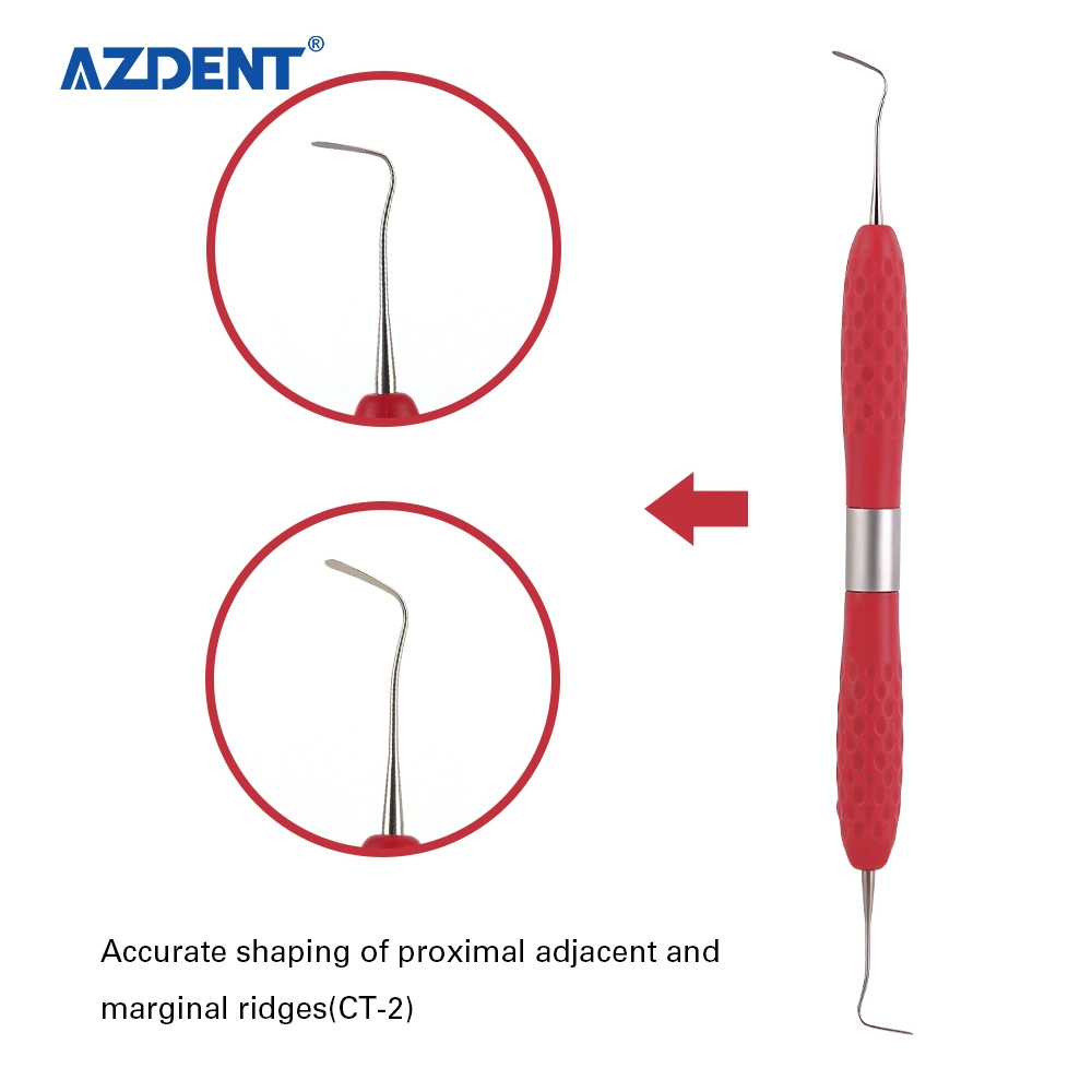 Azdent Dental Implant Resin Filler Aesthetic Restoration Kit Resin Knife Plastic Dresser with Silicone Handle