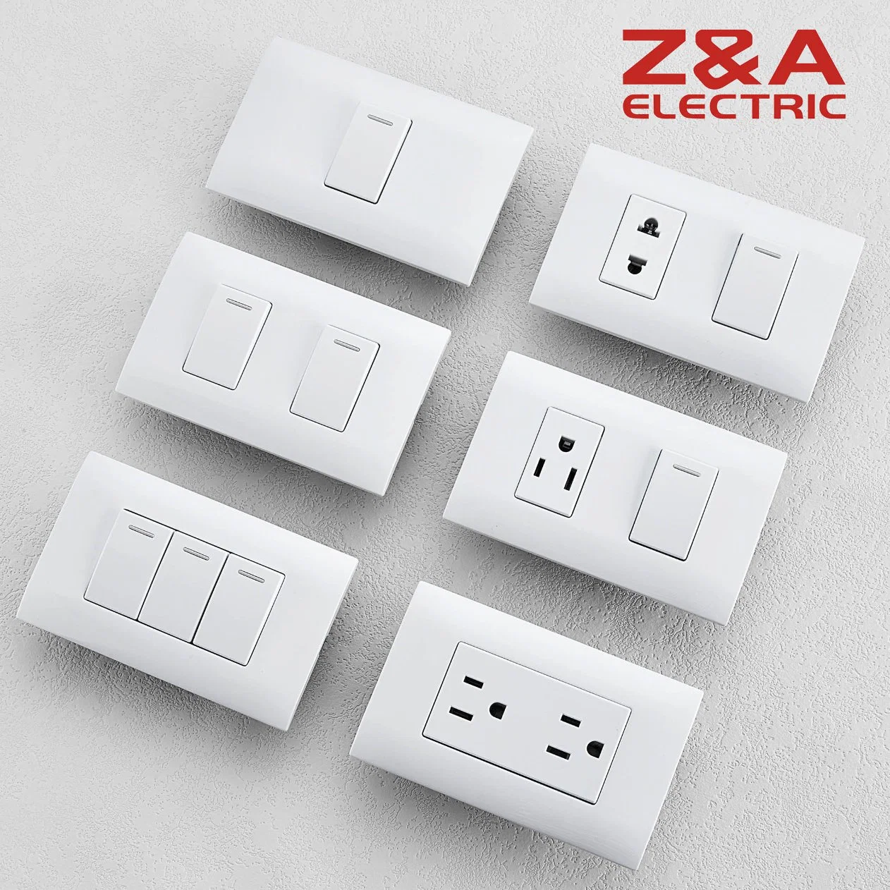 Accesorios eléctricos interruptor de pared para casa de luz de PC y toma para Color diferente