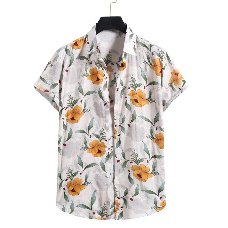 Custom Summer 100% Rayon All Over Print Beach Hawaiian Shirts for Men Printed