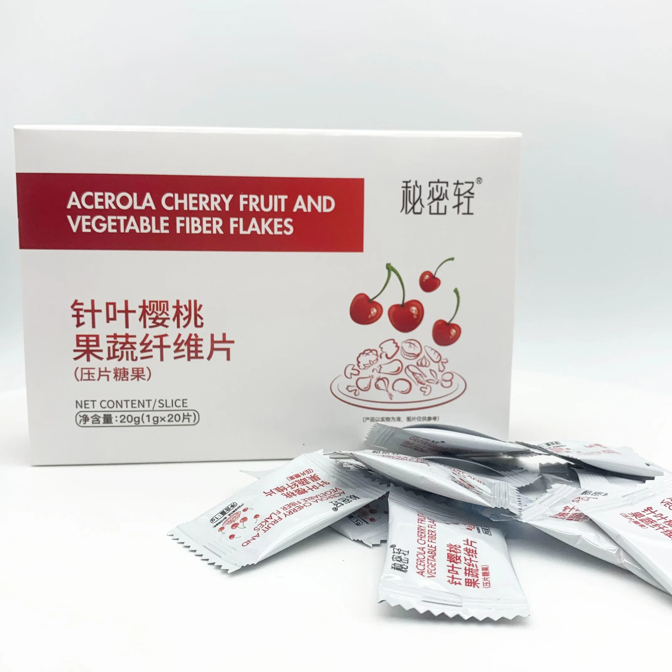 Healthcare Private Label Customize Label Packing Wholesale Price Acerola Cherry Fruit Vegetable Fibre Tablet Candy