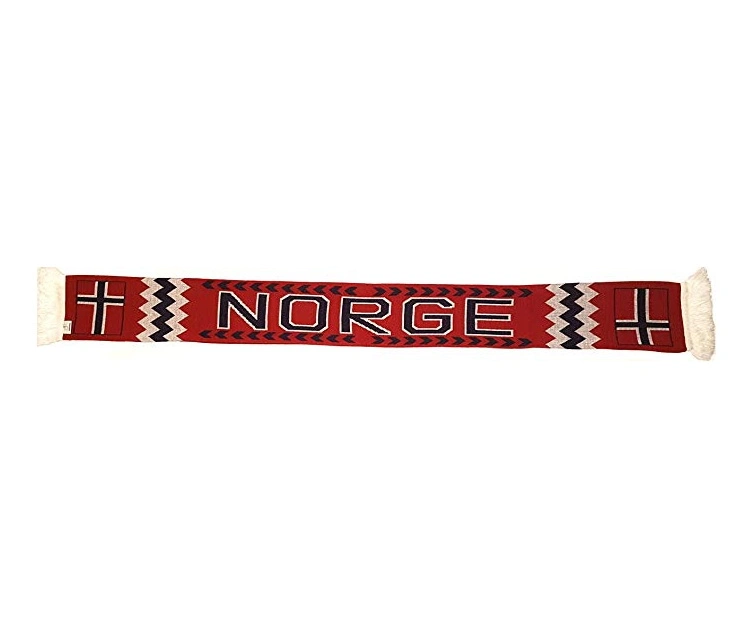 Football Fan Wear Norge Polyester Printing Scarves Acrylic Jacquard Knitted Scarf