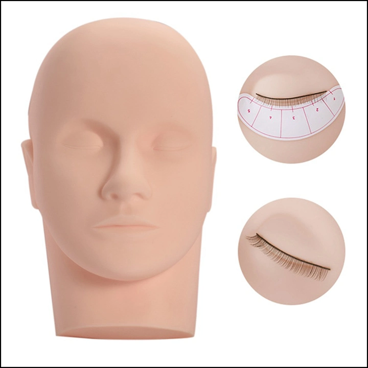 Massage Mannequin Kopf Flat Eye Gesichtslippe Wimpernverlängerung Make-Up Praxis Kosmetisches Modell Professionelle Training Köpfe Werkzeug