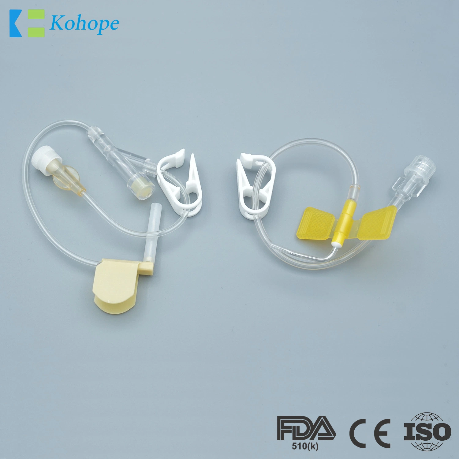 CE ISO FDA معتمد من إبرة الخشب المعقمة مع أو بدون y Port للعلاج الكيميائي المضادات الحيوية Huber Needle مجموعة للمغني استخدم الأحجام 19 جم 20 جم 21 جم 22 جم