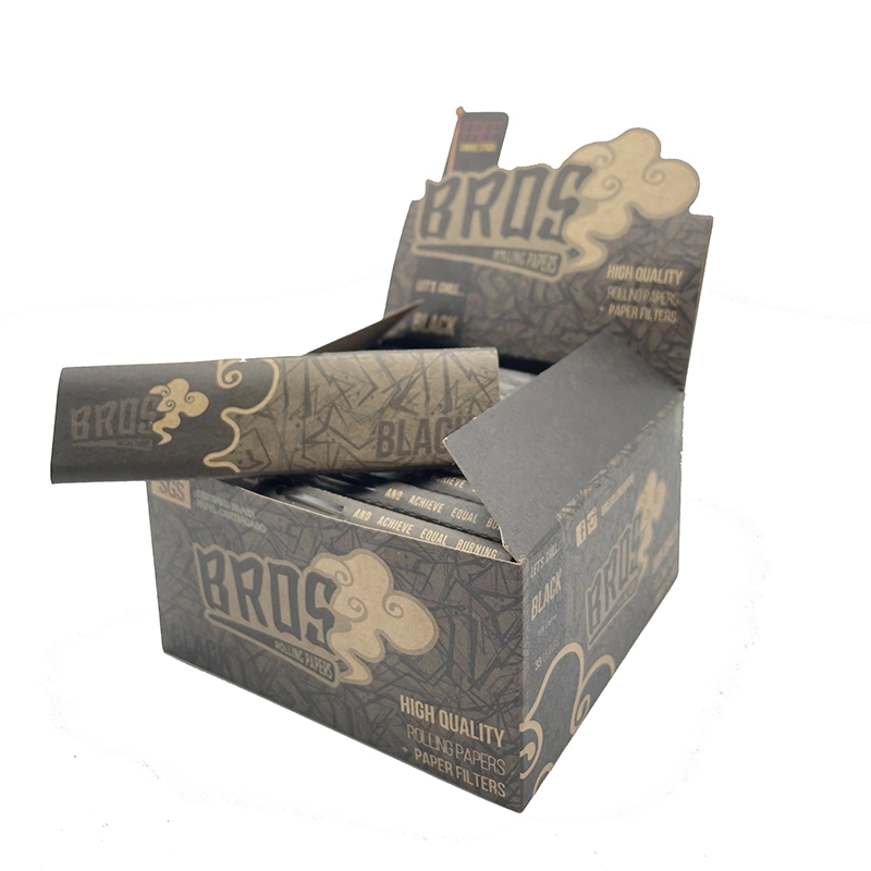 Bros 33 Leaves Cigeratte Paper King Size Slim Black Rolling Paper with Filter Tips Slim 110*44mm