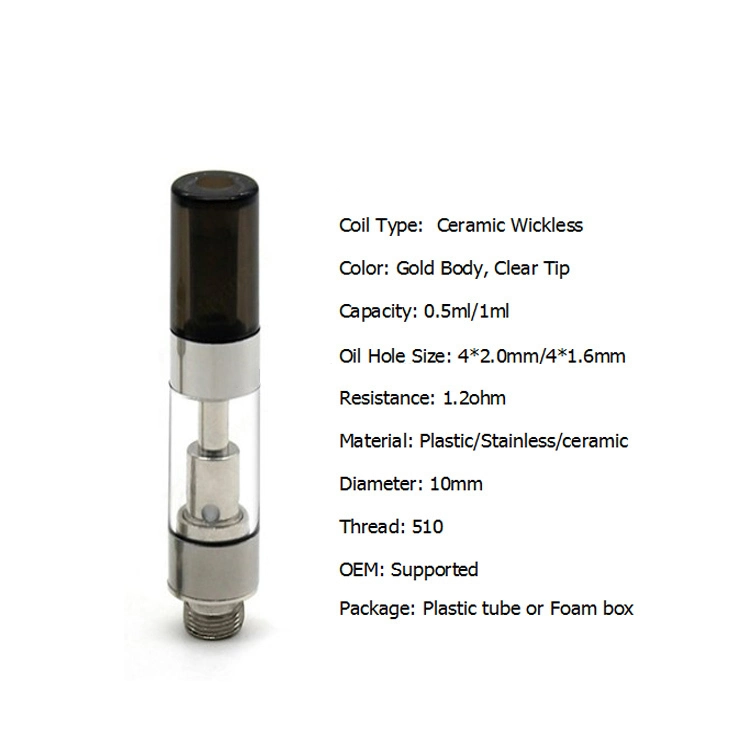 Factory Make Metal 0.5ml Cartridge Vape Metal Cartridge