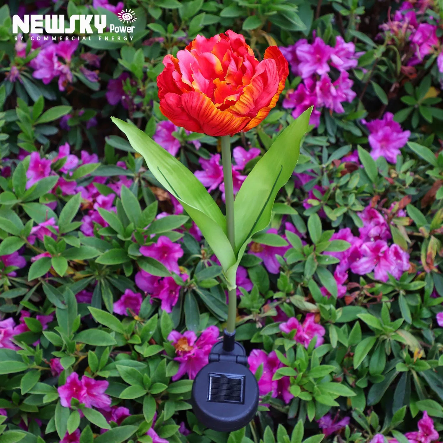 Tulip LED Solar Powered Flower Light for Grave Pathway Cemetery Memory Garden Patio Decoration