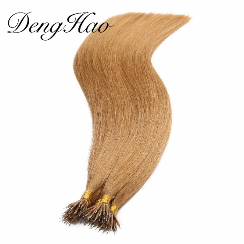 Brown Color Premium European Virgin Remy Hair Nano Ring Hair Extensions