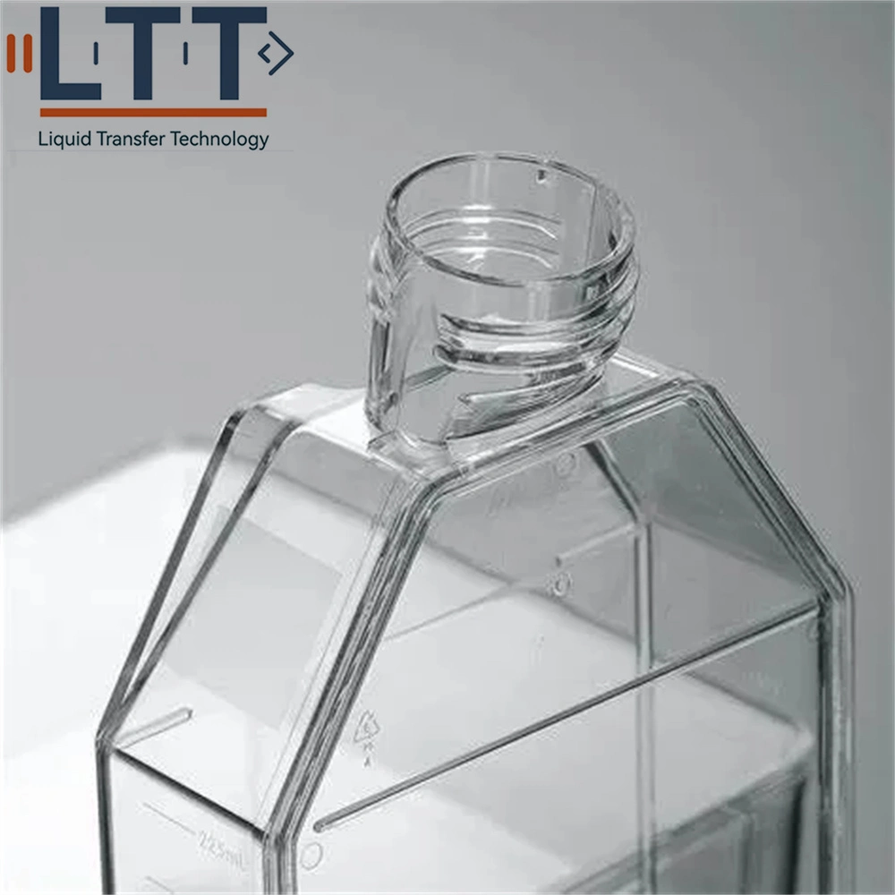 Tc Treated T175 Plastic Rectangular Canted Neck Laboratory Tissue Culture Bottle Vented Caps 175cm2 Cell Culture Flask