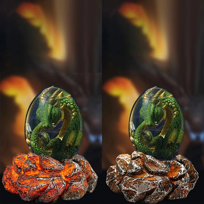 Lava Dragon Egg Resin Statue Ornamental Dinosaur Eggs Sculpture Crystal Gemstone Souvenir