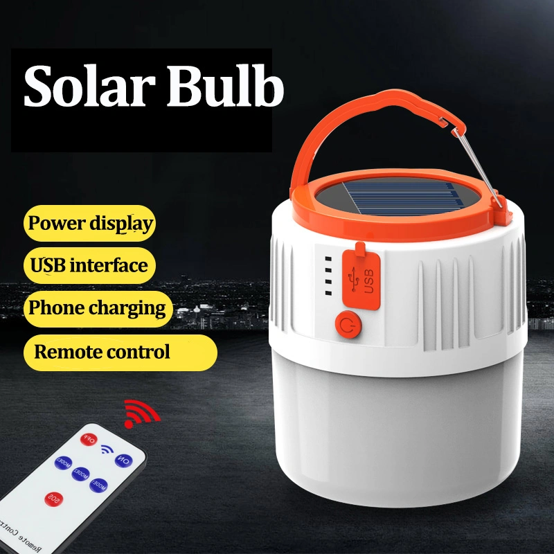 Solar Power Rechargeable Emergency USB Charge Phone 80W LED Bulb Camping Solar Light