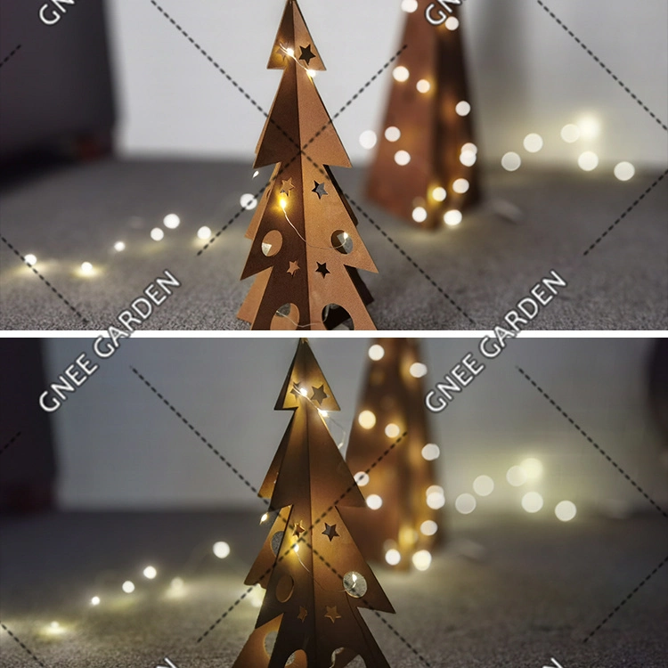 Hot Sale Tabletop Home Decoration Solid Rusty Christmas Trees