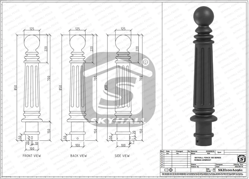 Bollards décoratifs en fonte de différentes formes et tailles pour Circulation routière