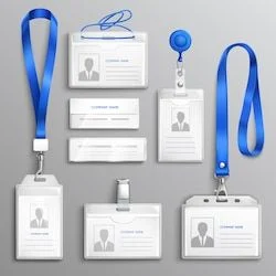 Custom Lanyard Case Name Badge Metal ID Card Holder with Polyester Rope Lanyard Customized ID Card Conference Badge with Lanyard