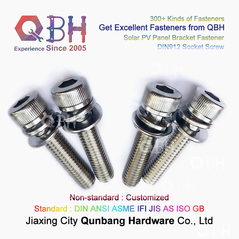 Qbh Customized Stainless Steel Solar PV Panel Mounting Bracket Use Assembly Set Spring Bolt Nut Washer