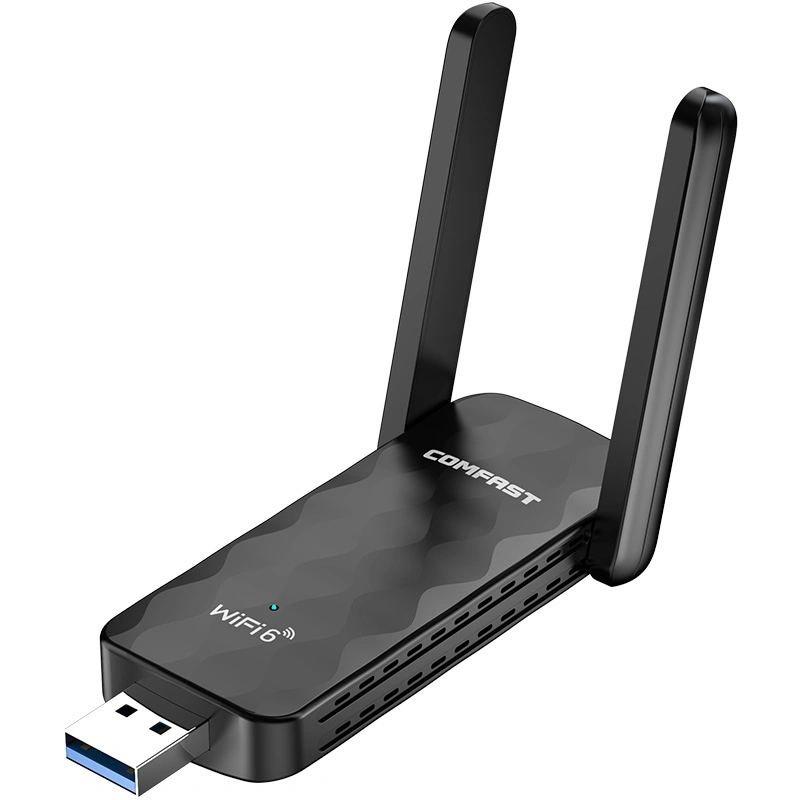 Comfast Venta caliente 6 WiFi 11AX 1800Mbps USB 3.0 Tarjetas de red inalámbrica con antena externa adaptador WiFi de banda dual