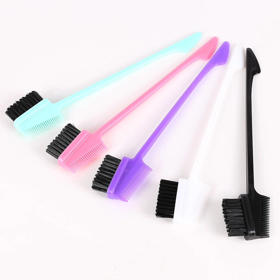 Double-Sided Edge Control Hair Comb Three Head Makeup Brush Household Eyebrow Comb Makeup Tools