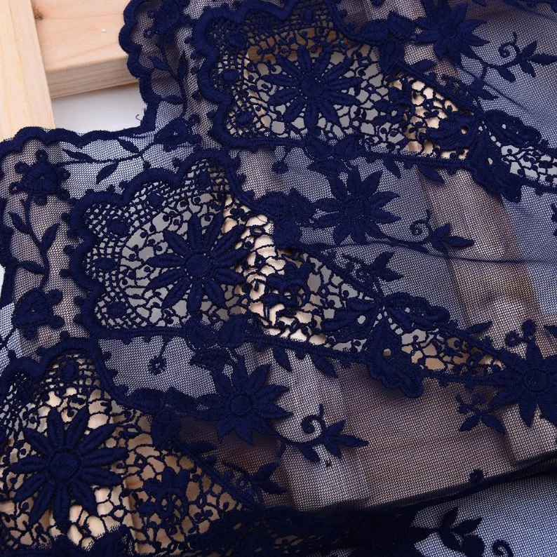 100% Polyester Solid Embroidery Lace Fabric