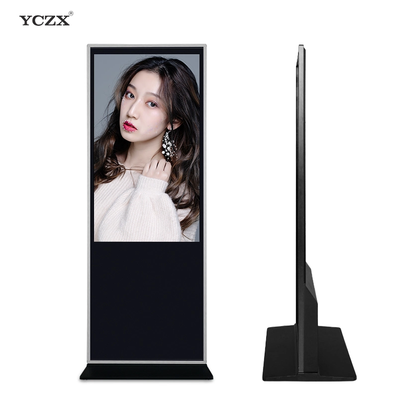 60 Inch Indoor Advertising LCD Display Screen Floor Stand Digital Signage Kiosk