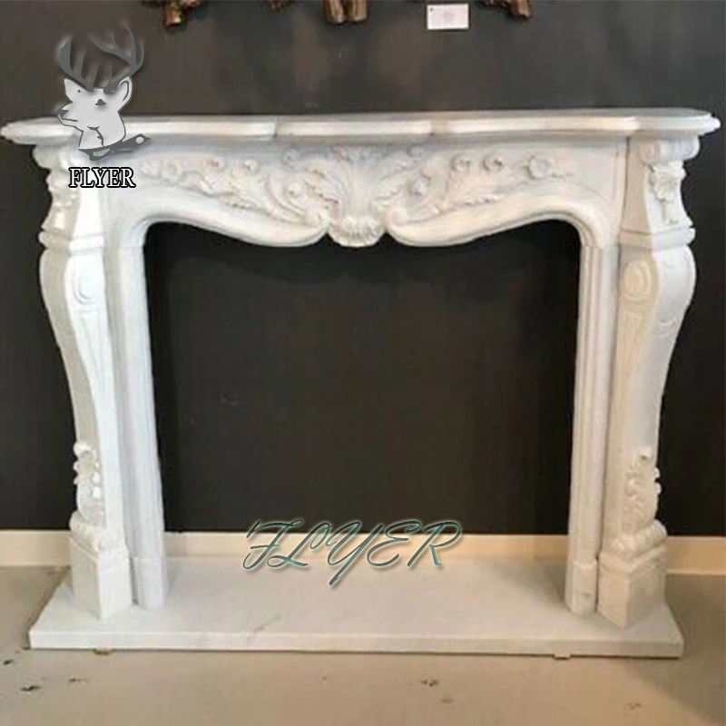 Style Louis XV cheminée en marbre sculpté de Mantel Surround