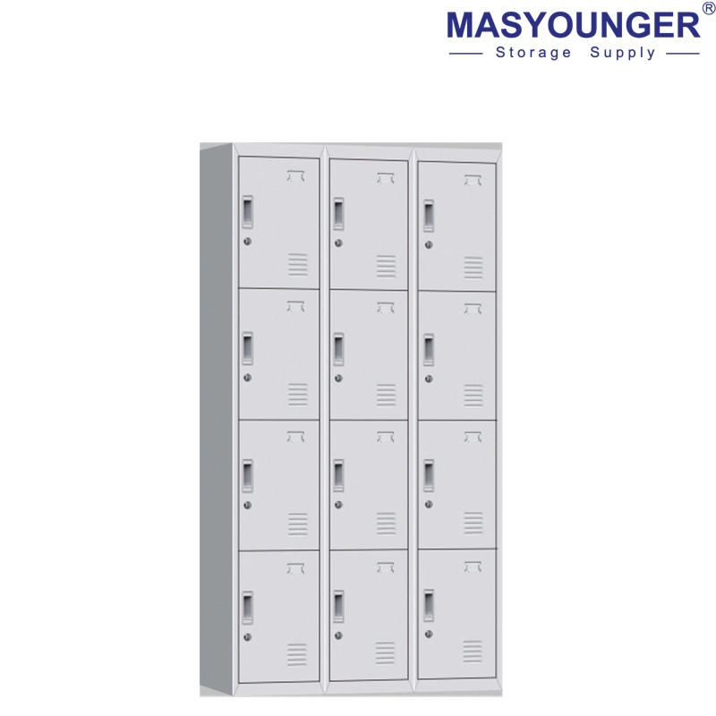 Office/School Furniture Steel 12 Door Gym Use Cabinet Metal Clothes Storage Wardrobe Locker