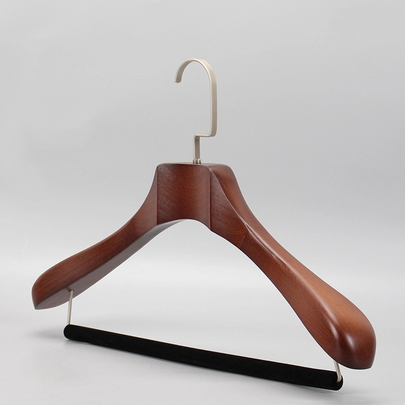 High-End Wooden Clothes Hangers of Quality Wood with Wide Shoulders for Coats/Suits Display; Good for Luxury Garment, Top Grade Luxurious Clothing Stores