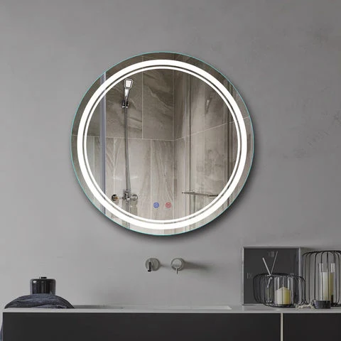 Round Diameter Anti-Explosion LED Bathroom Mirror with Smart Touch Switch