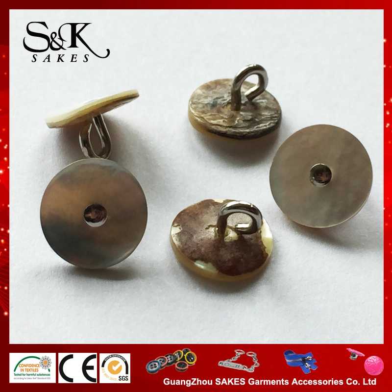 High quality/High cost performance  Natural Agoya Shell Button with Metal Hook for Garments