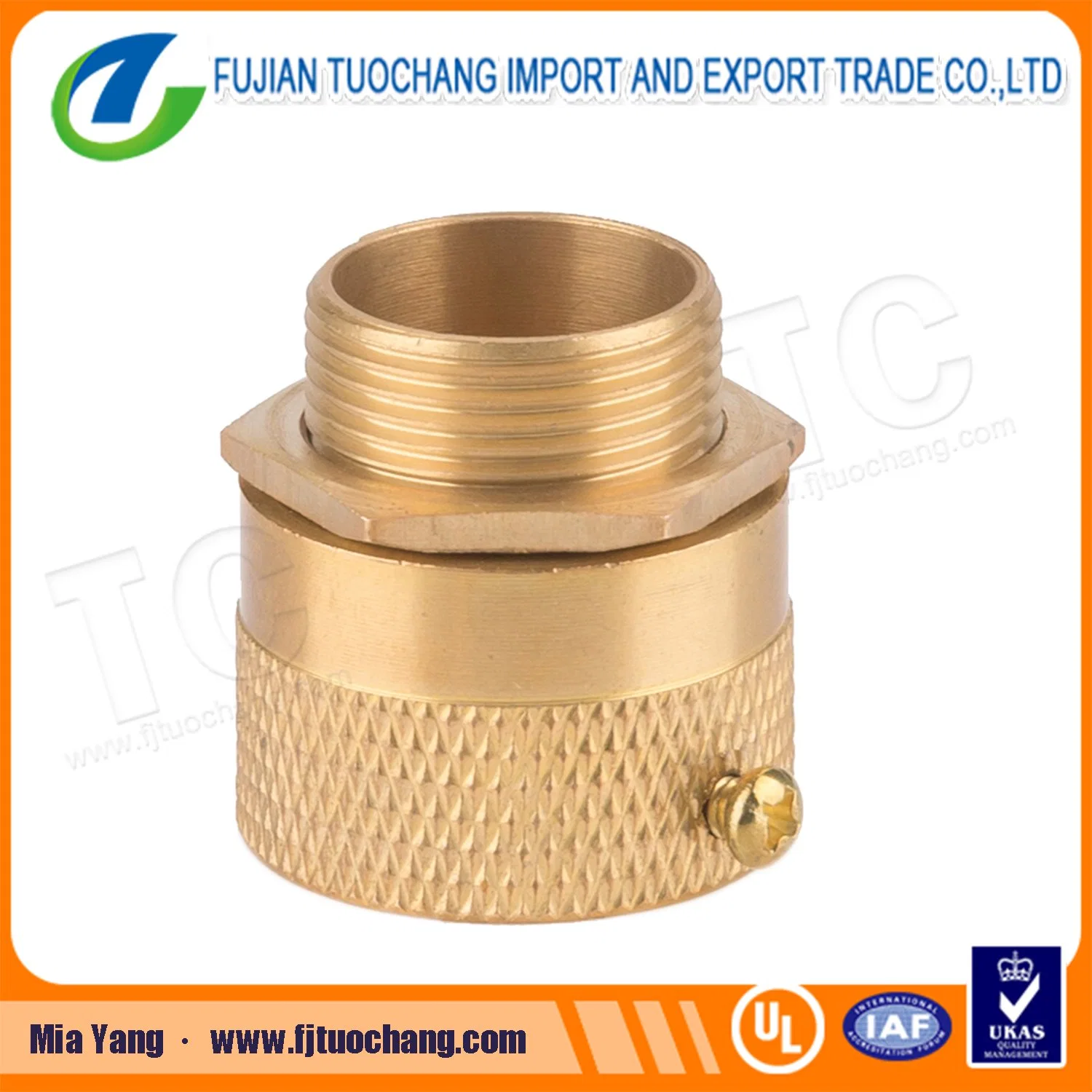 20mm 25mm Brass Flexible Conduit Adaptor with Screw Nickel