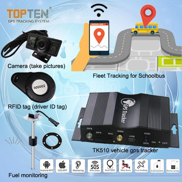 Dispositivo de localización GPS de la flota de vehículos de la Cámara de coche RFID&amp;Carretilla Suport el carburante, Alarma de pérdida de combustible (TK510-TN)