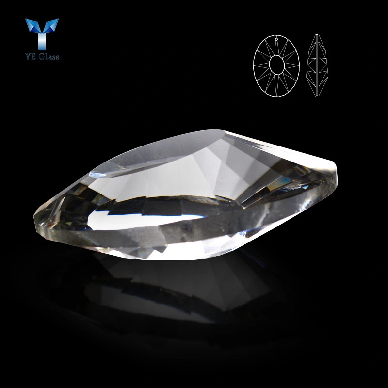 Elegante Cut Oval forma cristal vidro pendente para candeeiro lustre Decoração