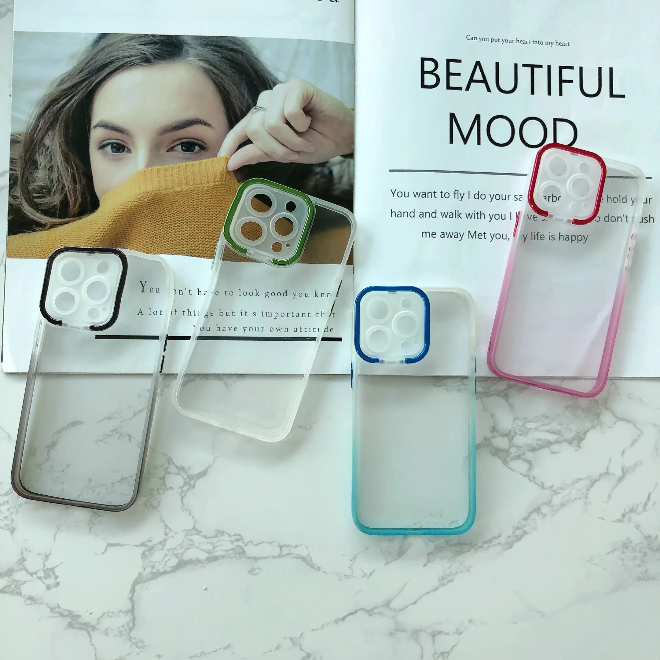 Transparent Tape Bracket Hard Cover PC for Samsung A54 5g A34 5g A14 Phone Case