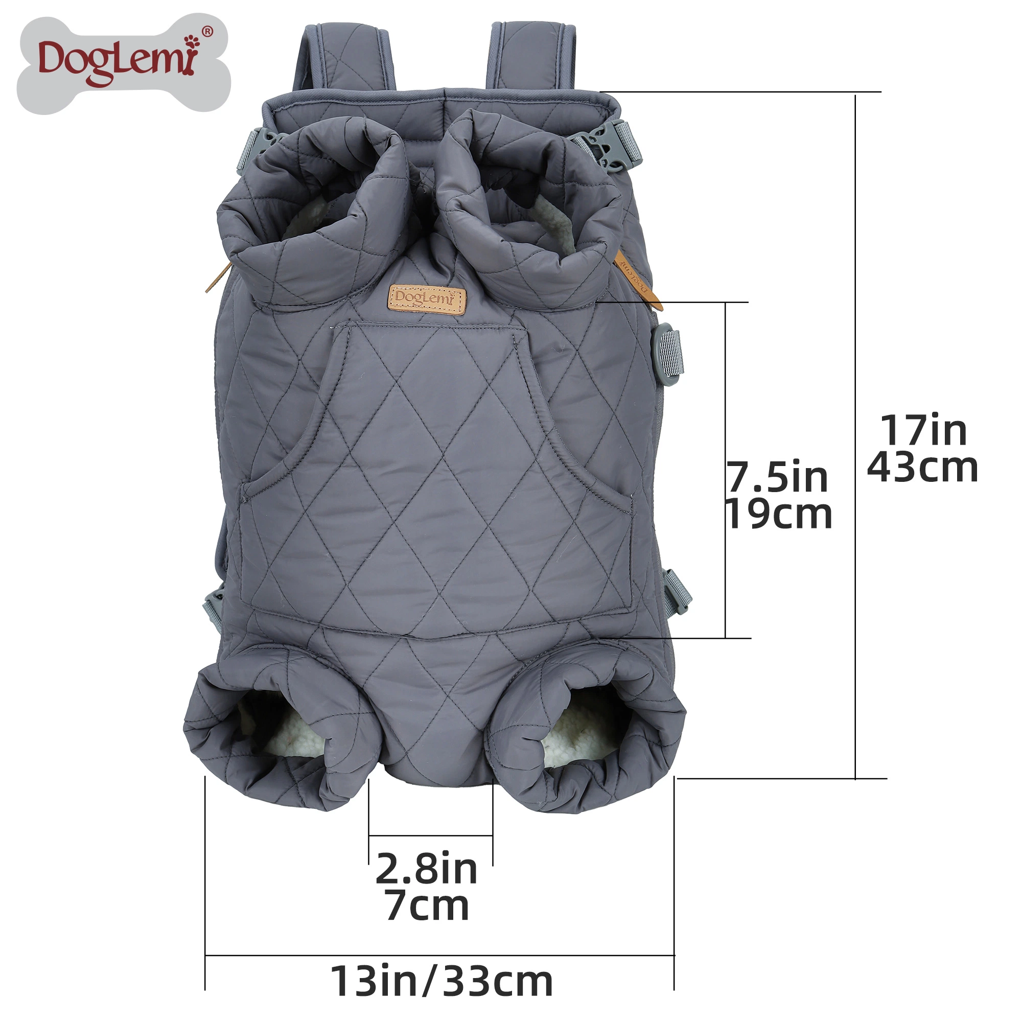 Free Hands Warm Windproof Dog Bag