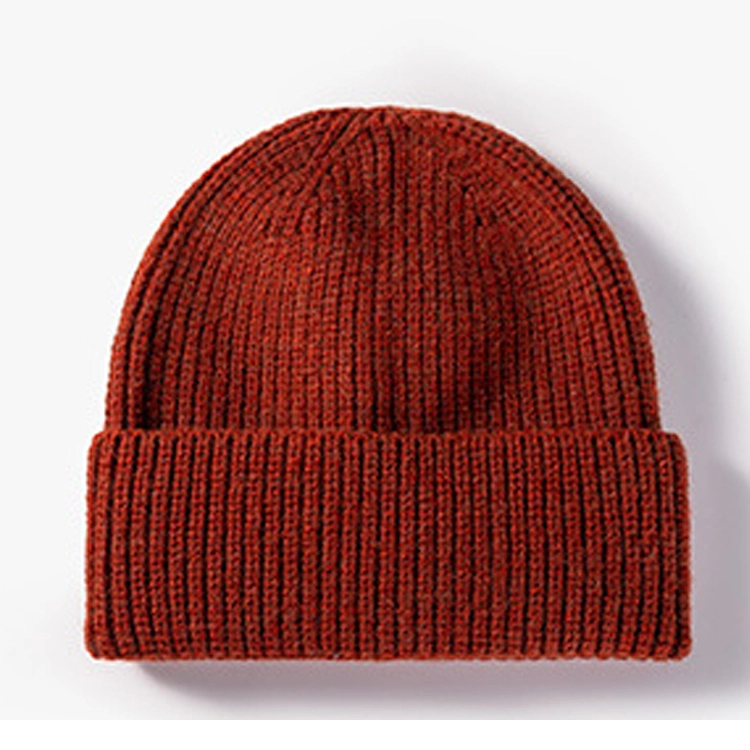 Fashion Plain Winter Hat 100% Acrylic Knit Beanies