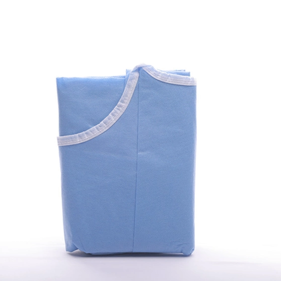 Ropa de aislamiento no tejida desechable en ropa de seguridad impermeable PP PE Mono protector SMS Gown quirúrgico