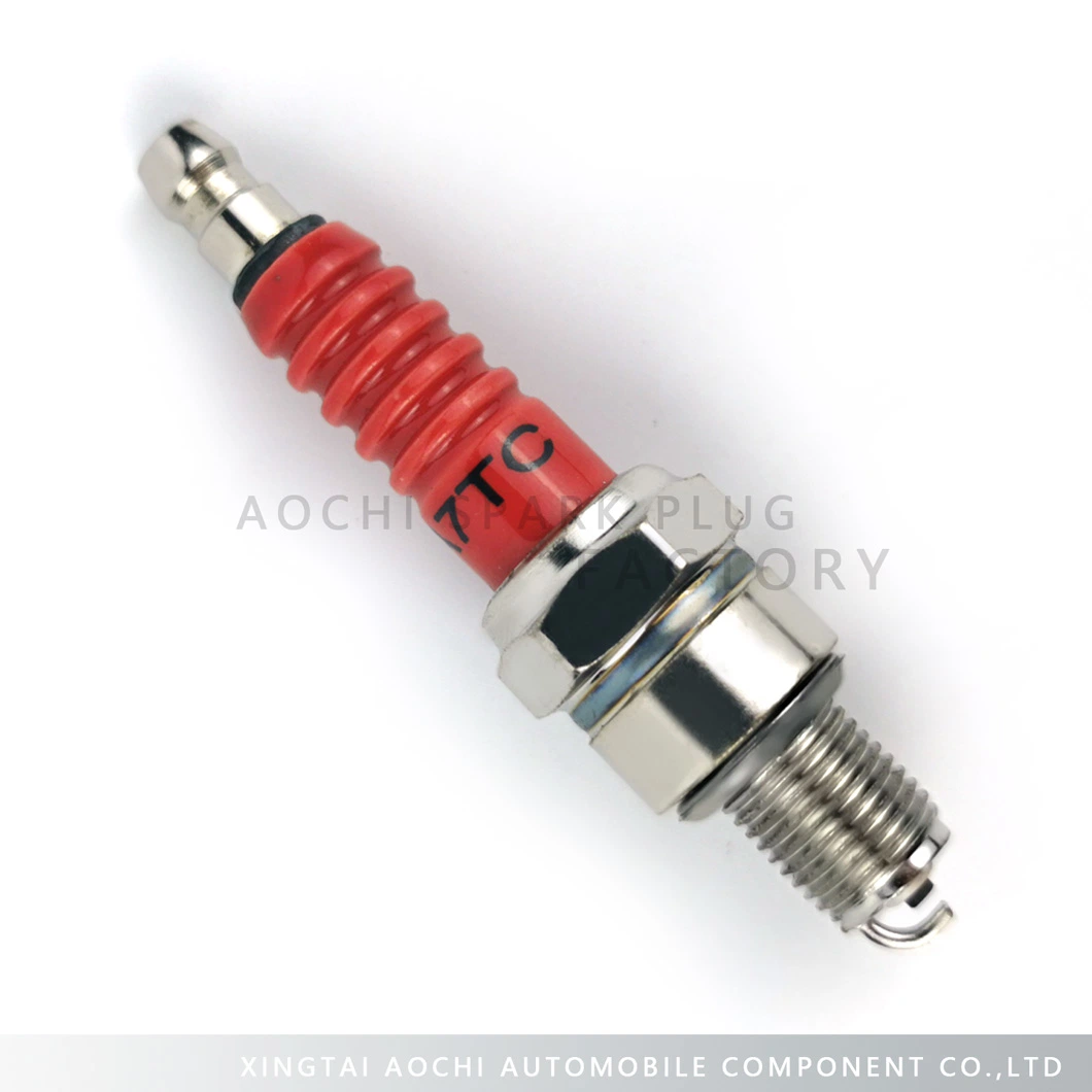 Cheap Red Bright Nickel Factory Motorcycle Spare Parts Spark Plug (A7TC)