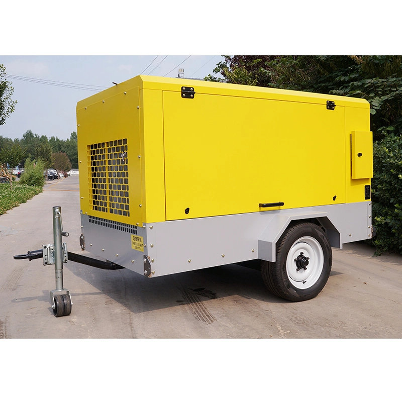 Compresseur d'air à vis mobile diesel industriel monté sur remorque Atlas Copco similaire de 98 à 1200 CFM pour machine de forage.