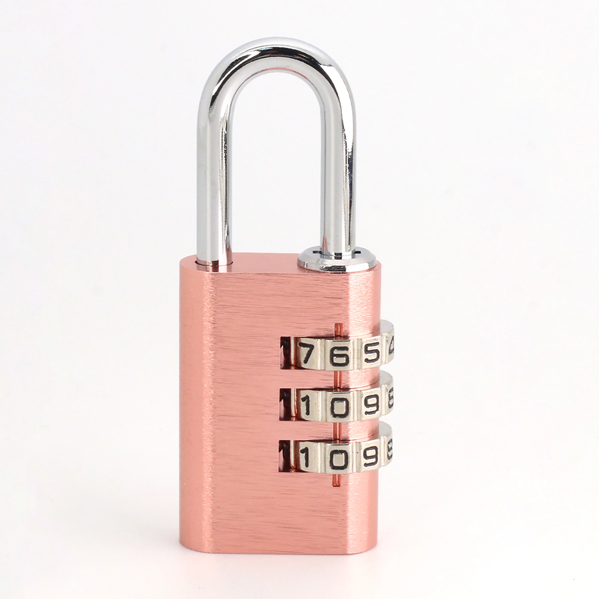 High Quality Pink Aluminum Alloy 3 Digit Combination Padlock