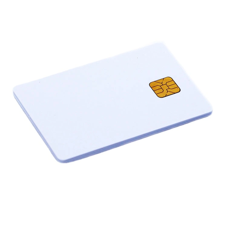 Blank White Plastic Smart PVC Chip Card Sle4442 Contact IC Card Inkjet Printable RFID Card CPU Card Java Card SIM Card Bank Card Visa Card Dual Interface