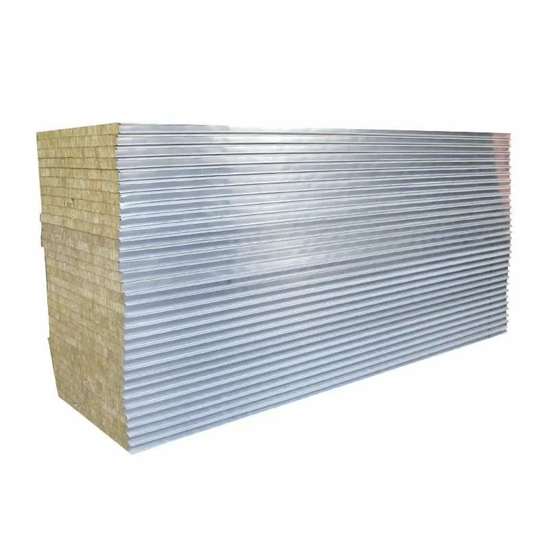 Customized 50mm, 75mm, 100mm, 150mm Prefabricated Building Material Rock Wool Sandwich Panel