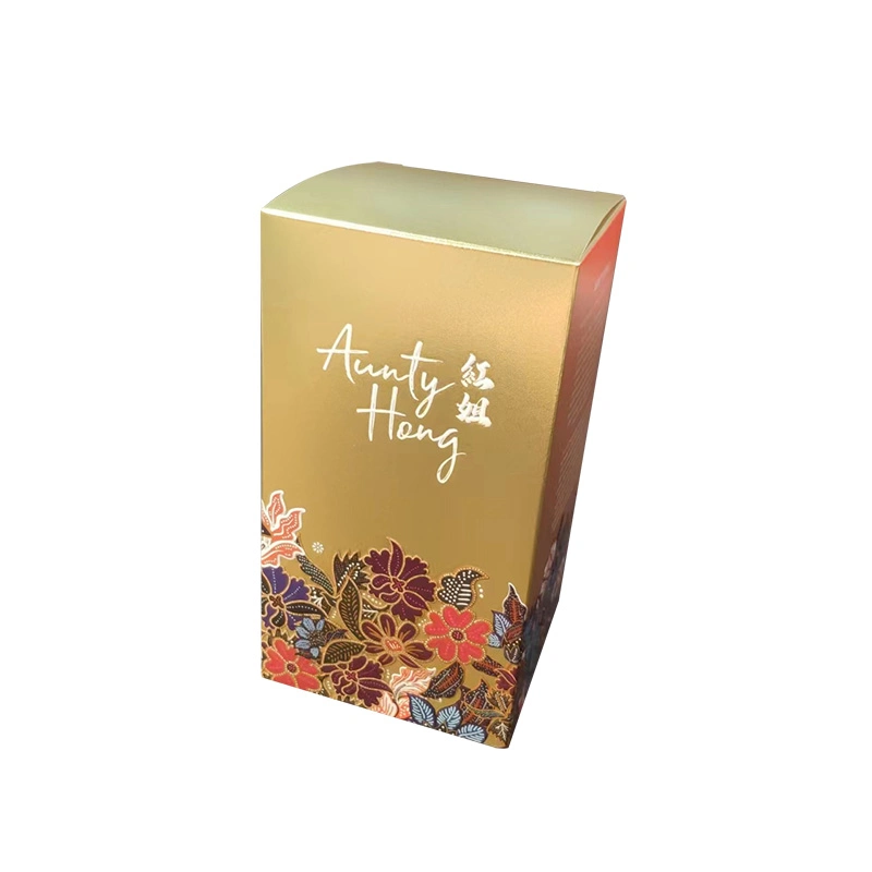 Papel para tarjetas Gold impresión en color UV Caja de té con relieve en dorado