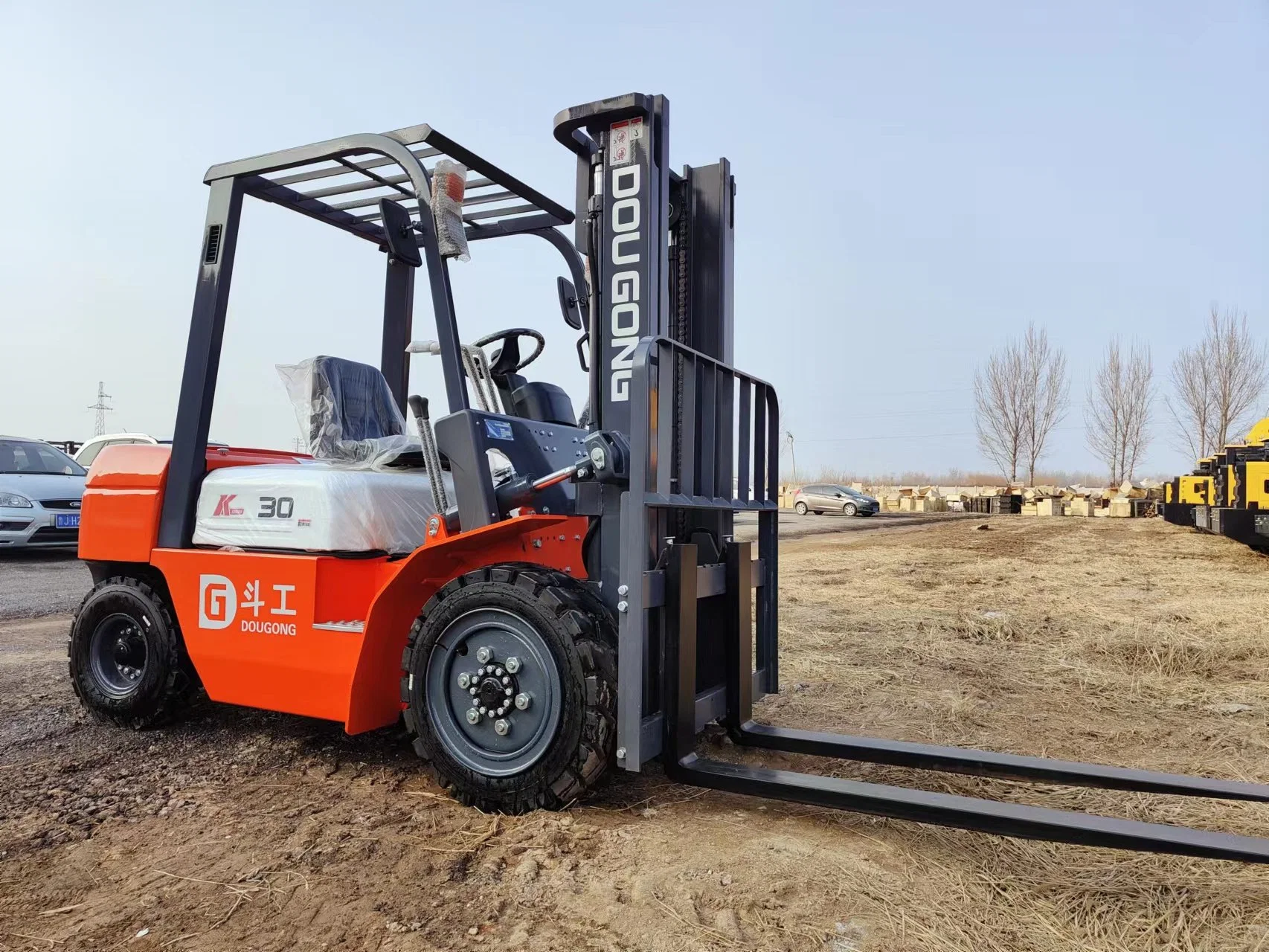 Chariots élévateurs électriques diesel de 3 tonnes homologués ce par l'usine de Chine