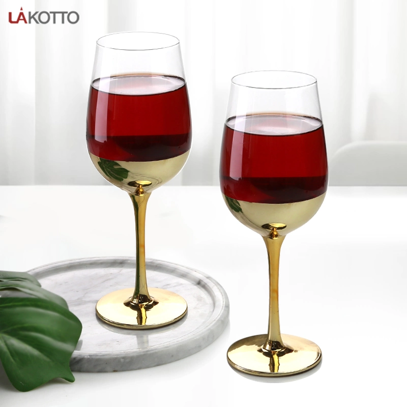 Cycle de fantaisie de luxe unique 460ml Handmade Electroplated Or Rose Cristal découlait gobelet Verres à Cocktail de verres à vin