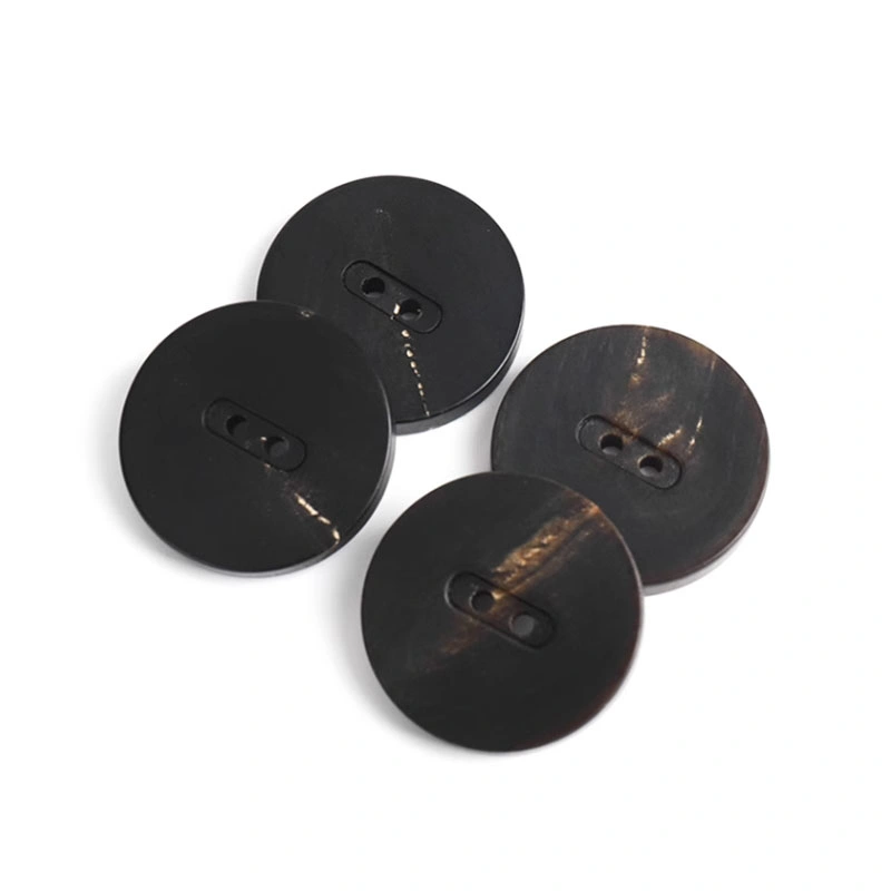 Factory Wholesale 4-Holes Buttons Custom Shirt Natural Buffalo Horn Buttons Manufacturers for Garments