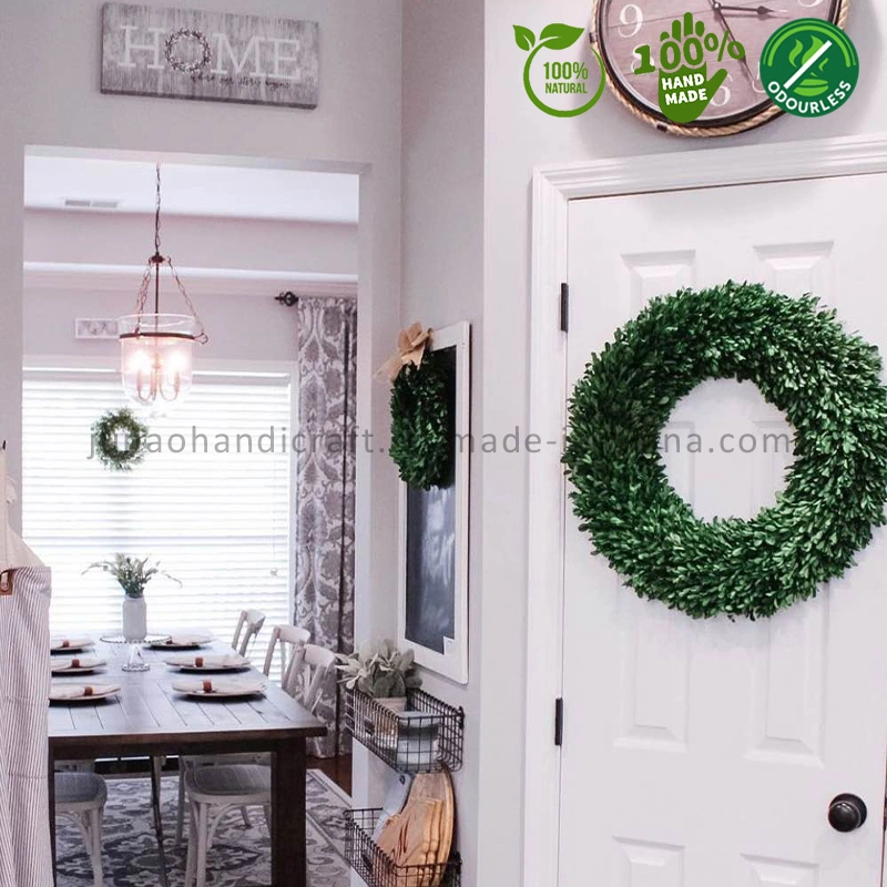 100% Natural Preserved Boxwood Real Foliage Wreath Timeless Design Home Decorative Accents