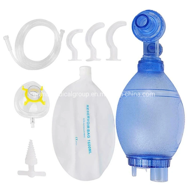 High quality/High cost performance Proper Price Supply Medical Grade PVC Emergency Resuscitator Disposable Breathing Ambu Bag Emergency Medical Device