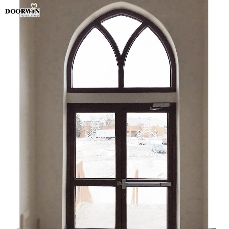 Villas &amp; High-End Construction/Building Champagne Dw-Casement Wood Aluminum Aluminium Fix Window