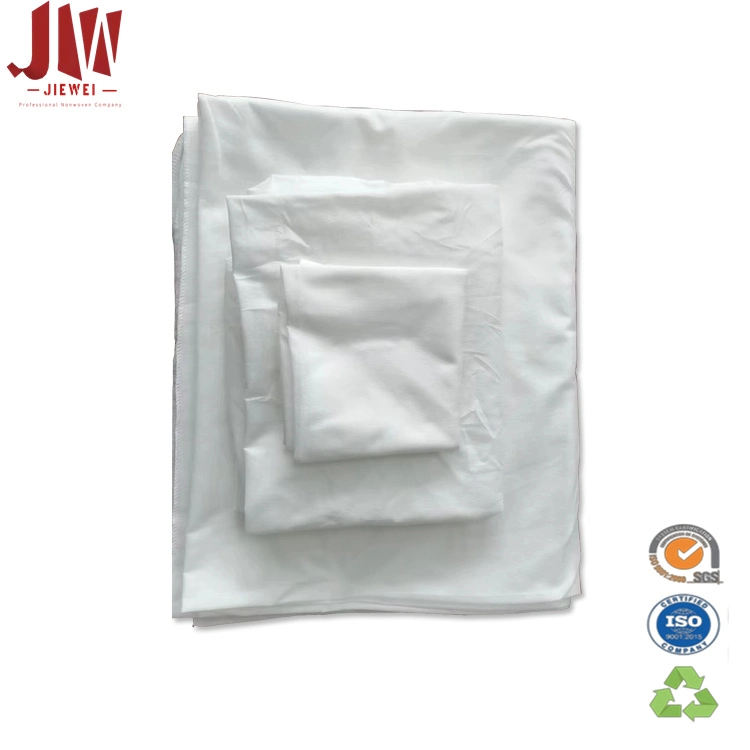 Printed Logo Package Spunlace Nonwoven Fabric Material Hotel Used Disposable Bedding Set