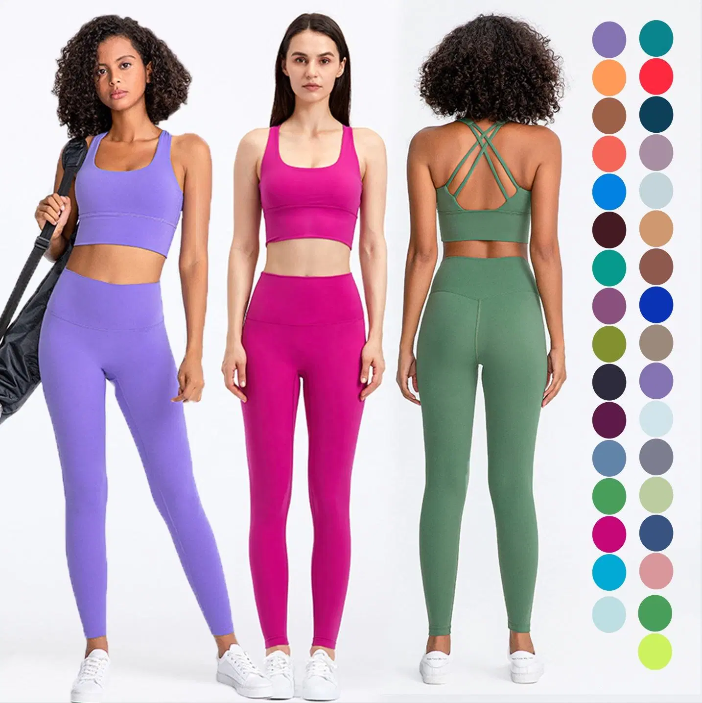 Custom Breathable Scrunch Sports Bra Leggings Sets Workout Fitness Wear Yoga Sets