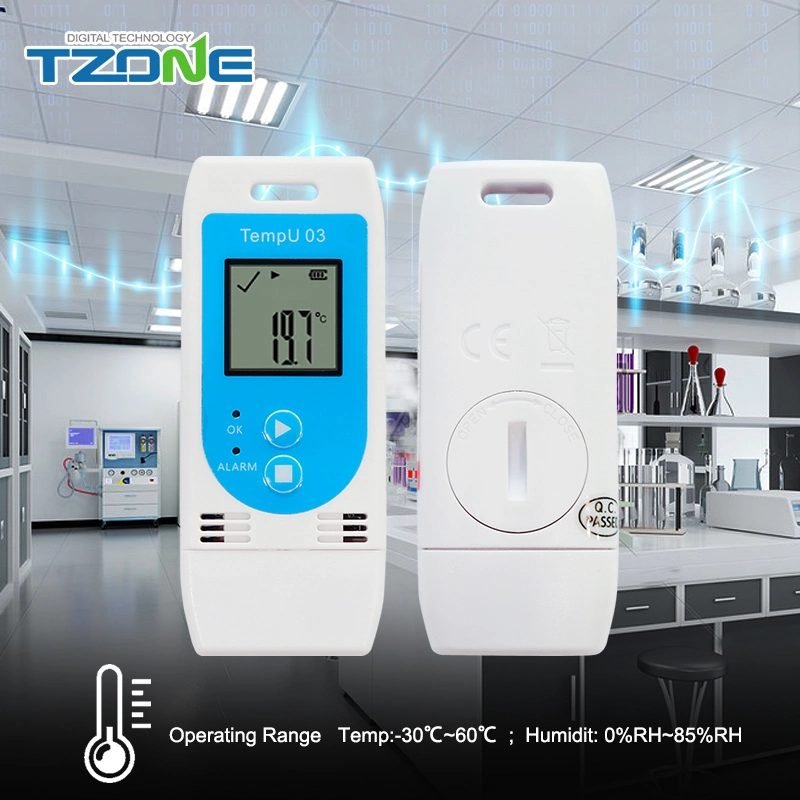 Reusable Cold Chain Transport LCD Screen USB Temperature Humidity Recorder