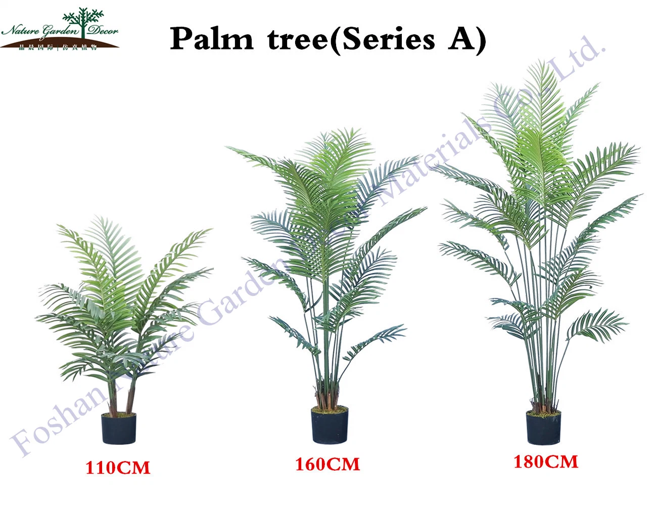 Wholesale/Supplier Indoor Outdoor Decoration Fake Green Plant Plastic Artificial Palm Tree